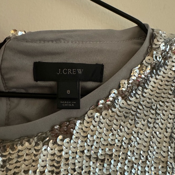 J. Crew Sequin Short Sleeve New Years Eve Top - Picture 2 of 3